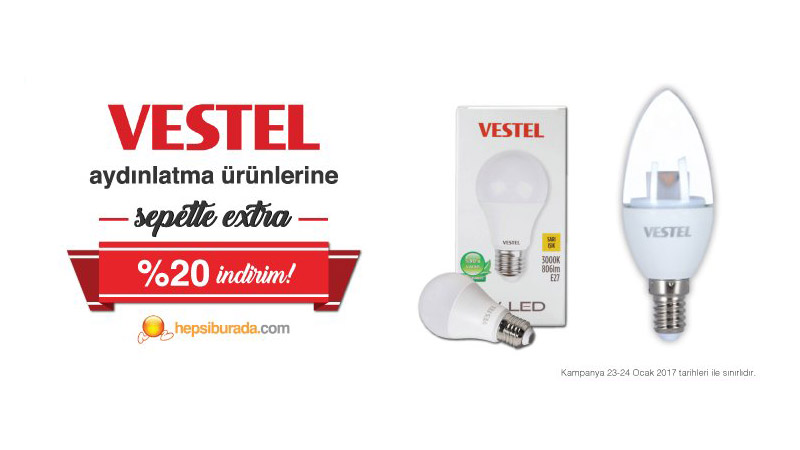 Vestel LED Lambalarda %20 İndirim Avantajı