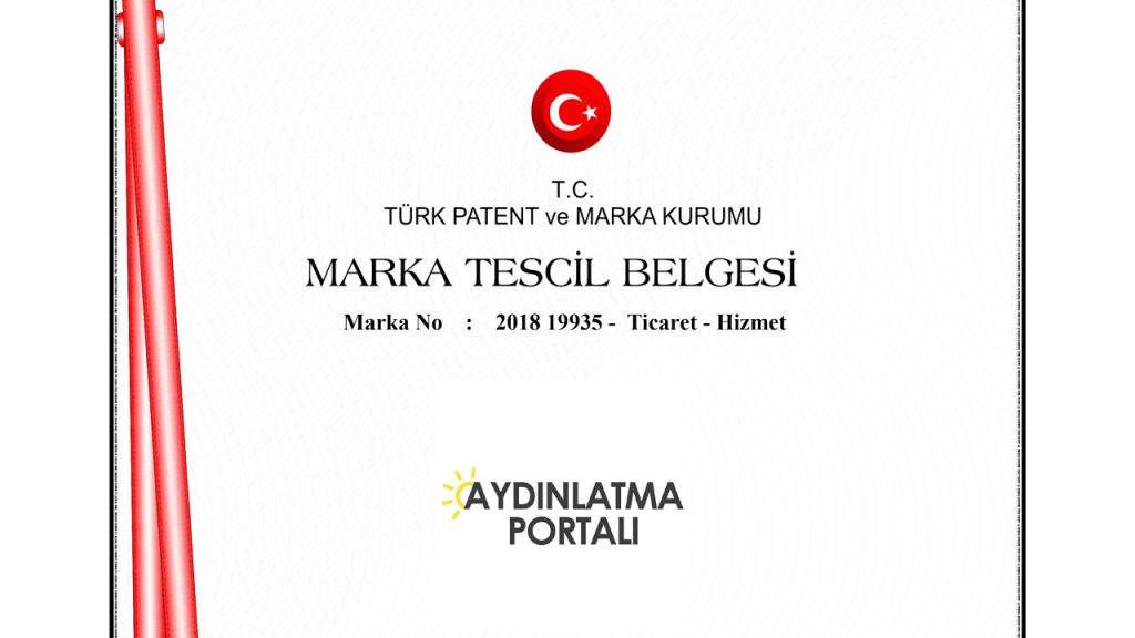 Aydınlatma Portalı Markası Tescil Edildi